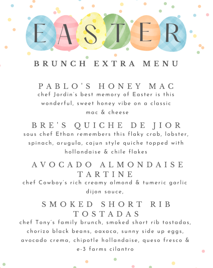 Easter Brunch Claraboya Scratch Kitchen+Bar DoubleTree 11am