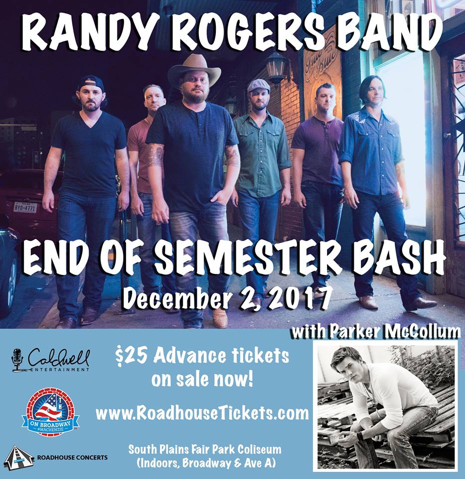 Randy Rogers Band end of semester bash Lubbock Cultural District