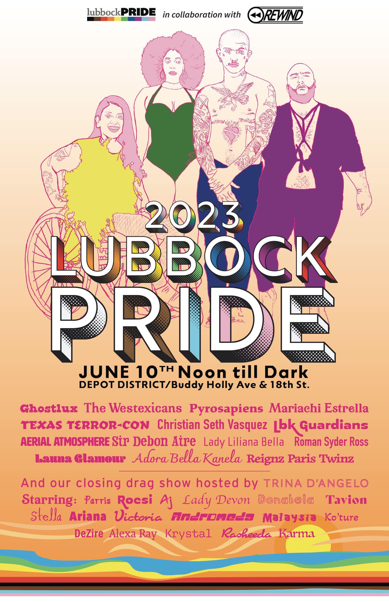 Lubbock Pride 2023 Buddy Holly Avenue & 18th Street 12pm Lubbock
