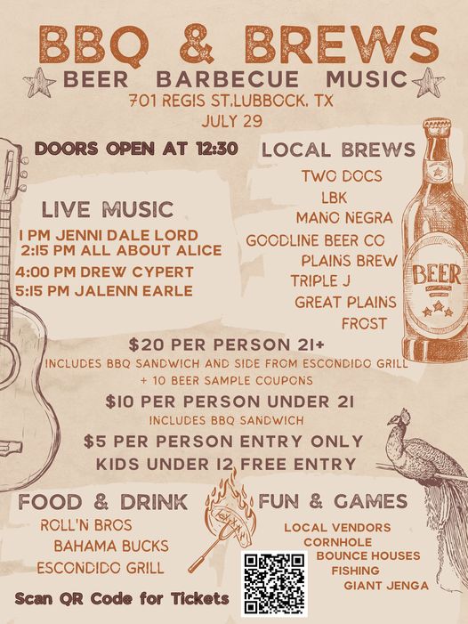 BBQ & Brews | Live Music @ 1pm - Lubbock Cultural District